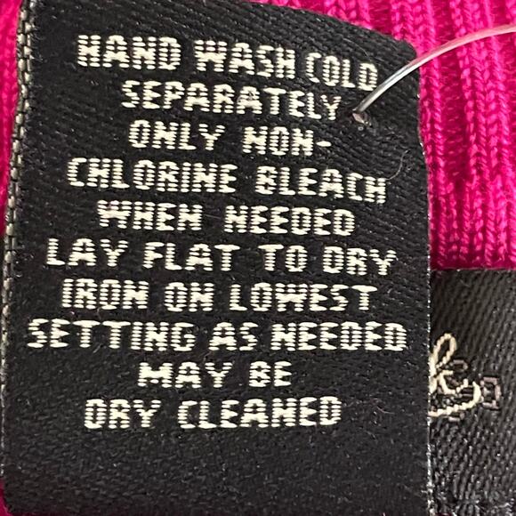 Peck & Peck Fuschia Silk Blend Ribbed Knit Turtleneck Sz LARGE Career Casual - Picture 5 of 6